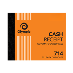 OLYMPIC CARBON RECEIPT BOOK Cash 714 Dup 100Leaf 125x100mm